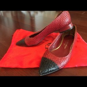 Red and black Pons Quintana leather flats